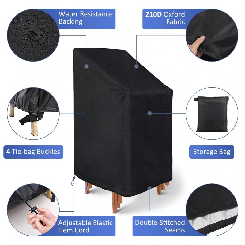 Outdoor Furniture Covers Waterproof - 1/2/PCS Stacked Chair Dust Cover Waterproof