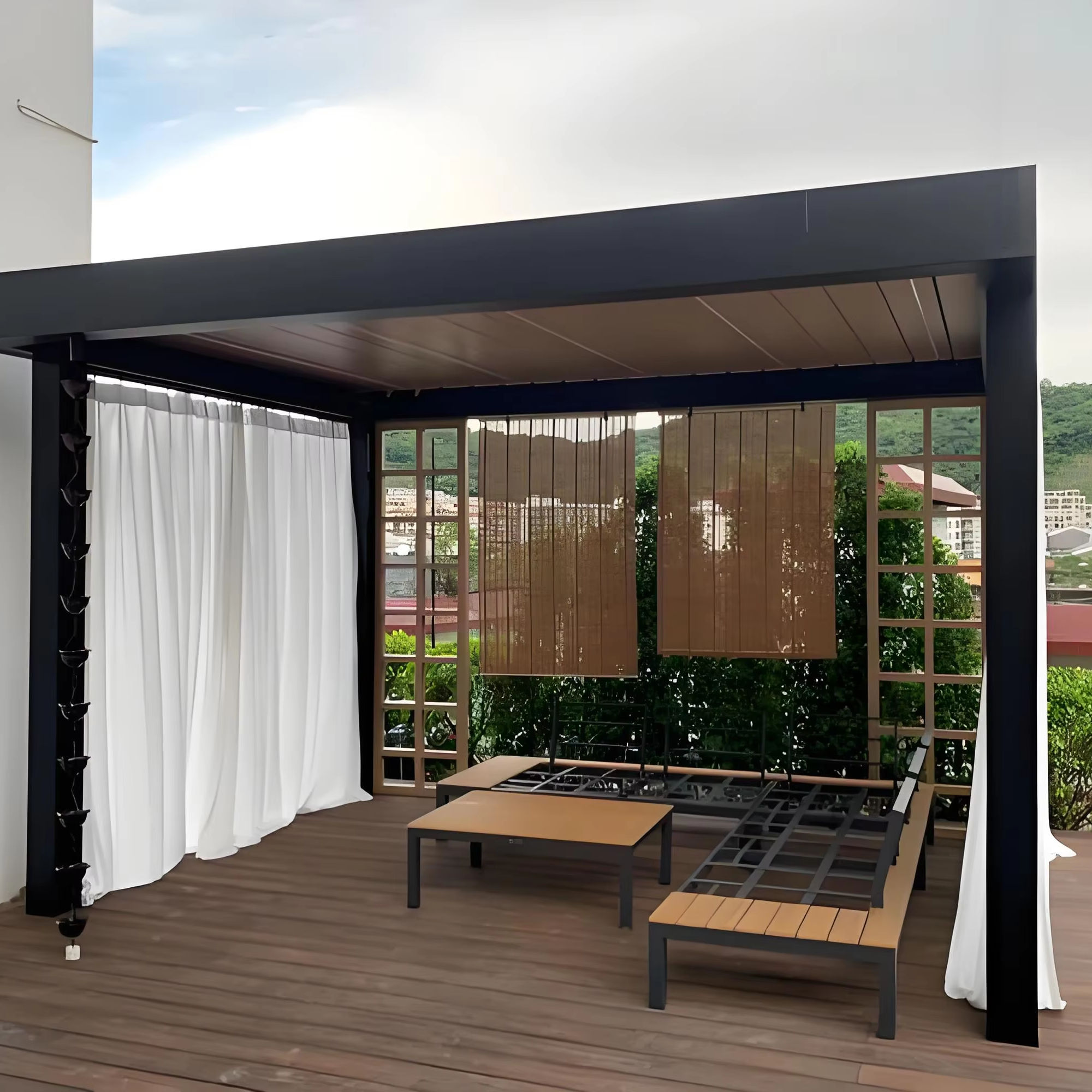 Luxurious Powder Coated Anti R - Outdoor Furniture Gazebo ulasan dan harga