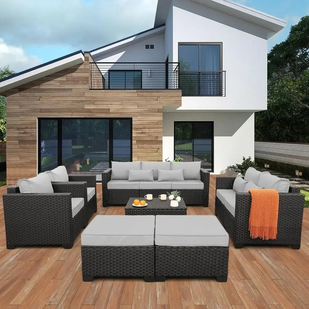7-Piece Outdoor Sectional Pati - Outdoor Furniture With Storage For Cushions ulasan dan harga