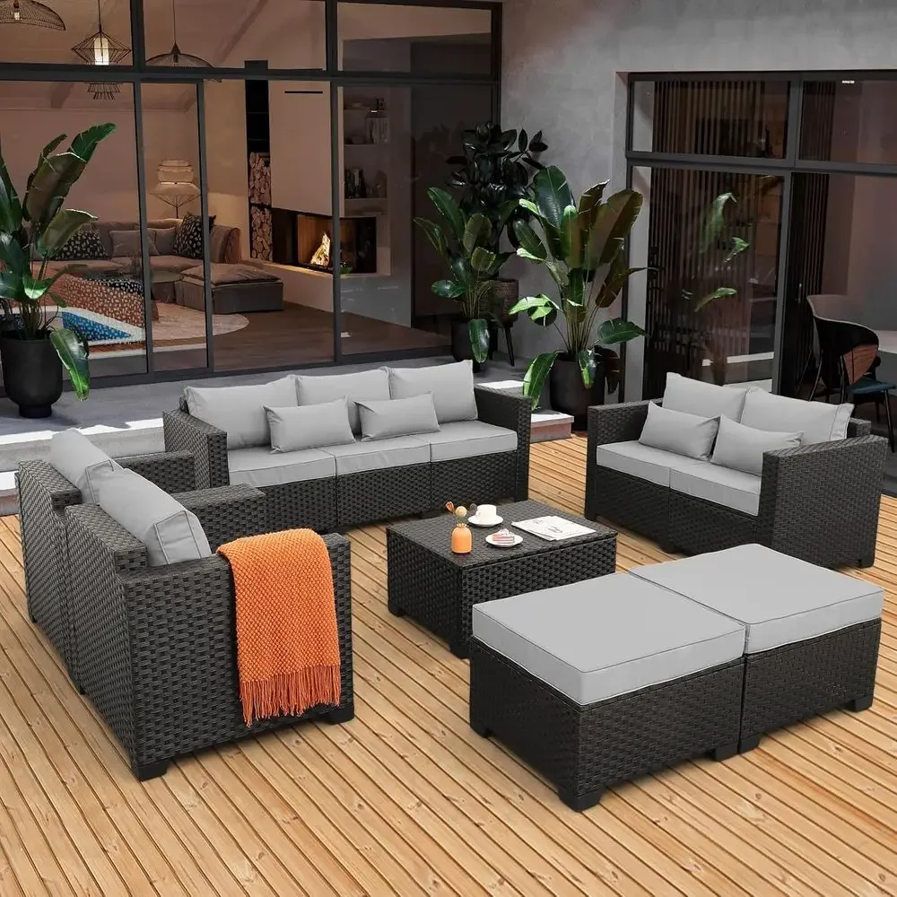 7-Piece Outdoor Sectional Pati - Outdoor Furniture With Storage For Cushions ulasan dan harga