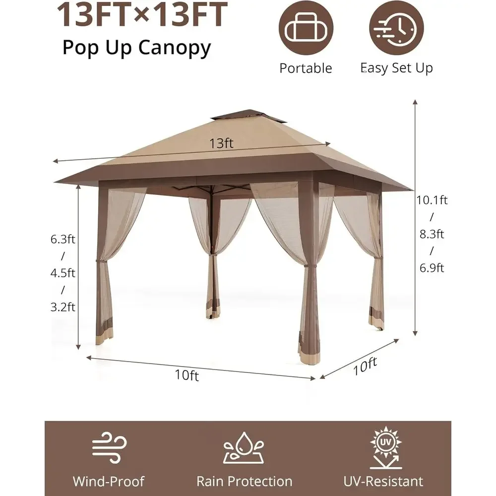 13x13 Outdoor Gazebo with Mesh - Outdoor Furniture Gazebo ulasan dan harga