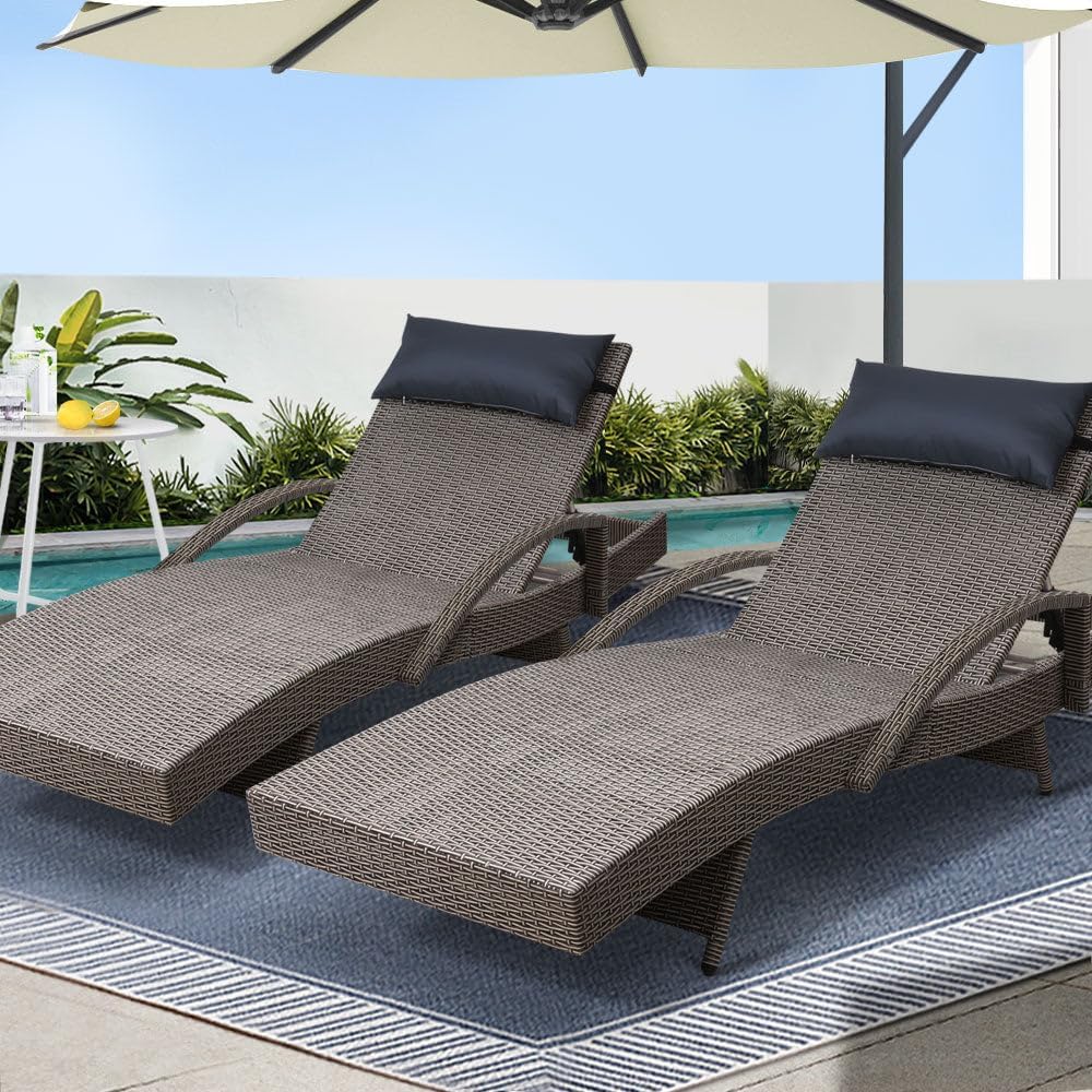 with 4 Adjustable Position Thi - Rattan Lounge Set ulasan dan harga