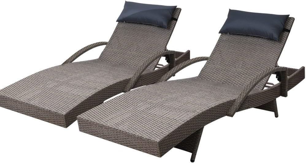 with 4 Adjustable Position Thi - Rattan Lounge Set ulasan dan harga