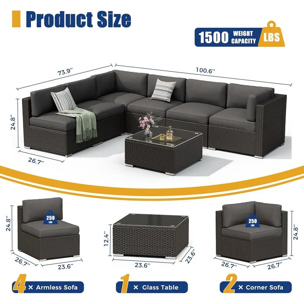 7-Piece Outdoor Patio Furnitur - Outdoor Furniture Grey ulasan dan harga