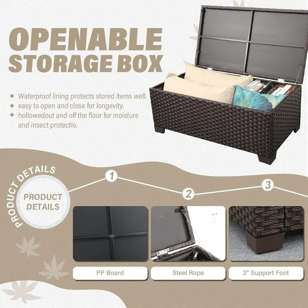 4-Piece Outdoor Patio Furnitur - Outdoor Furniture With Storage For Cushions ulasan dan harga