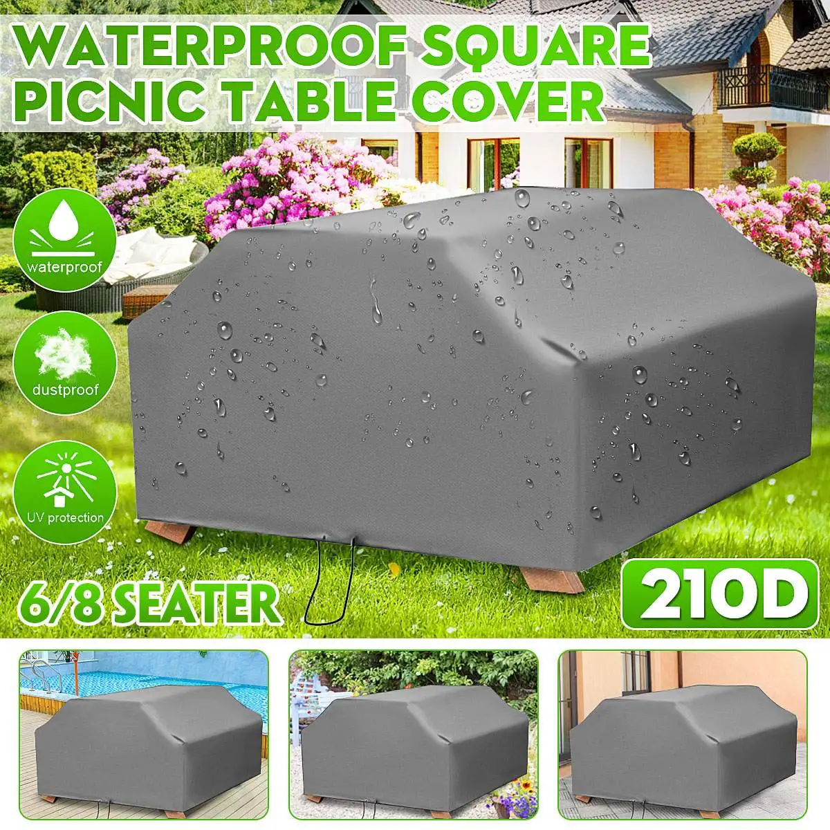 210D For 6/8 Seater Picnic Tab - Outdoor Furniture Grey ulasan dan harga