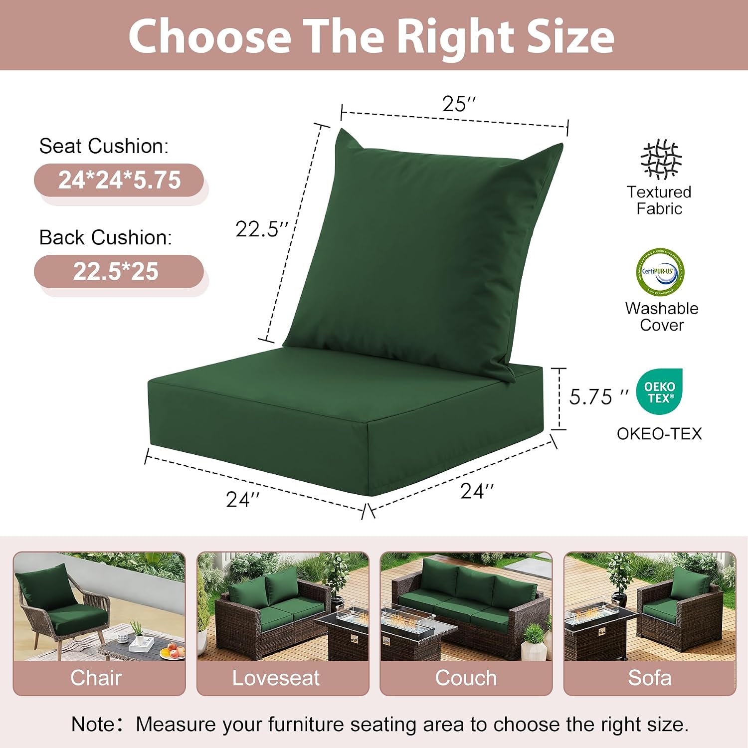 Outdoor Deep Seat Cushion Set, - Outdoor Furniture Cushions 24 X 24 ulasan dan harga
