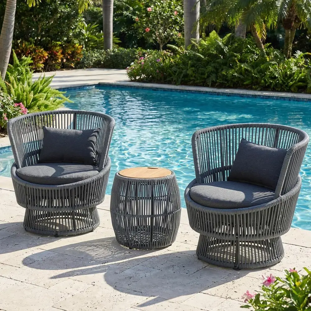 2-Piece Outdoor Swivel Rocker  - Outdoor Furniture Grey ulasan dan harga