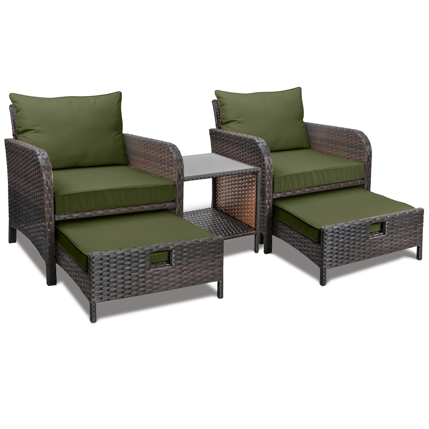 5 Piece PE Rattan Patio Set Ou - Rattan Lounge Set ulasan dan harga