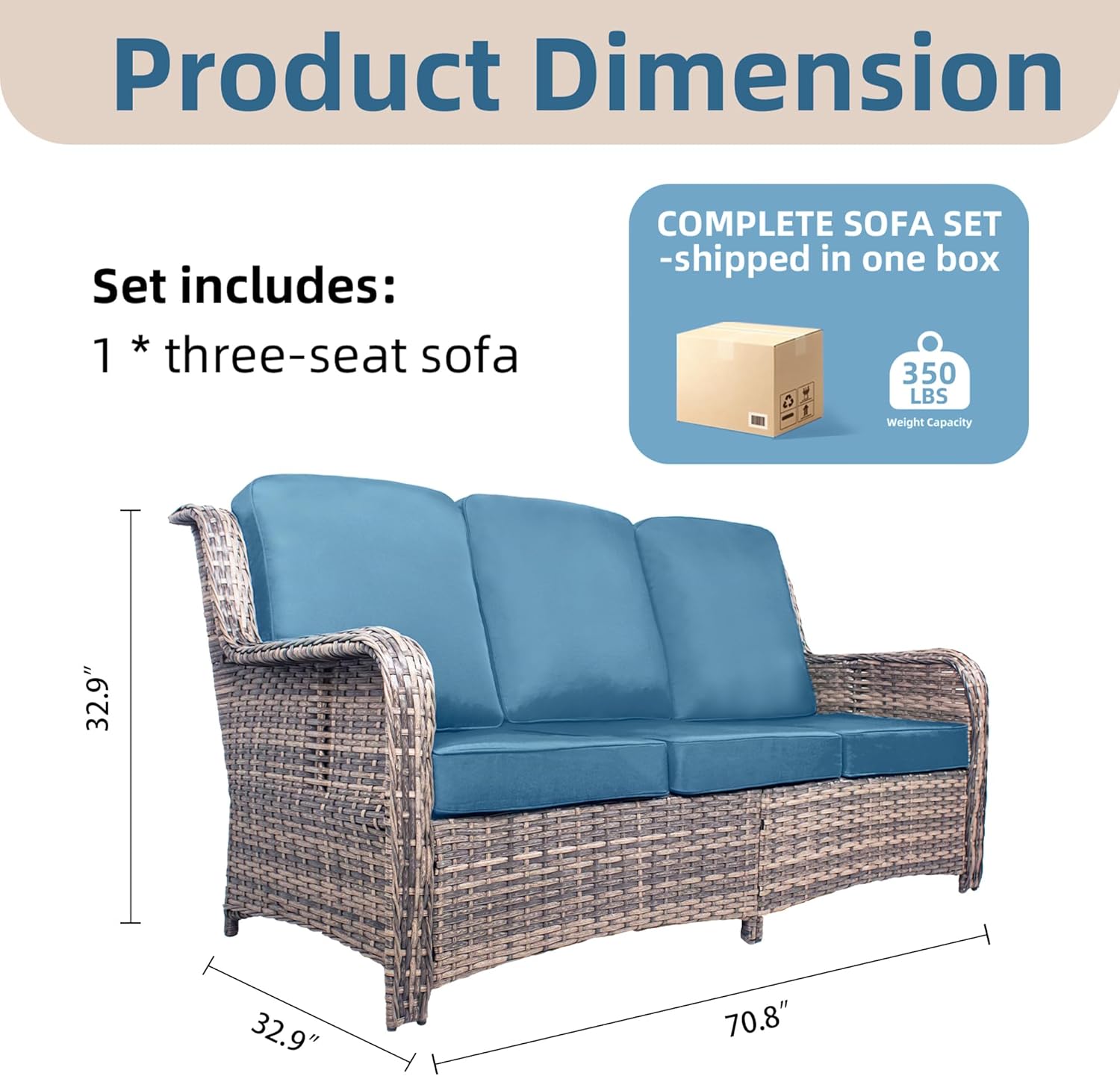 Three-Seater Outdoor Sofa Wick - Outdoor Furniture Material ulasan dan harga