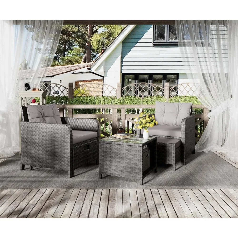 #For 5 Piece Patio Conversatio - Rattan Lounge Set ulasan dan harga
