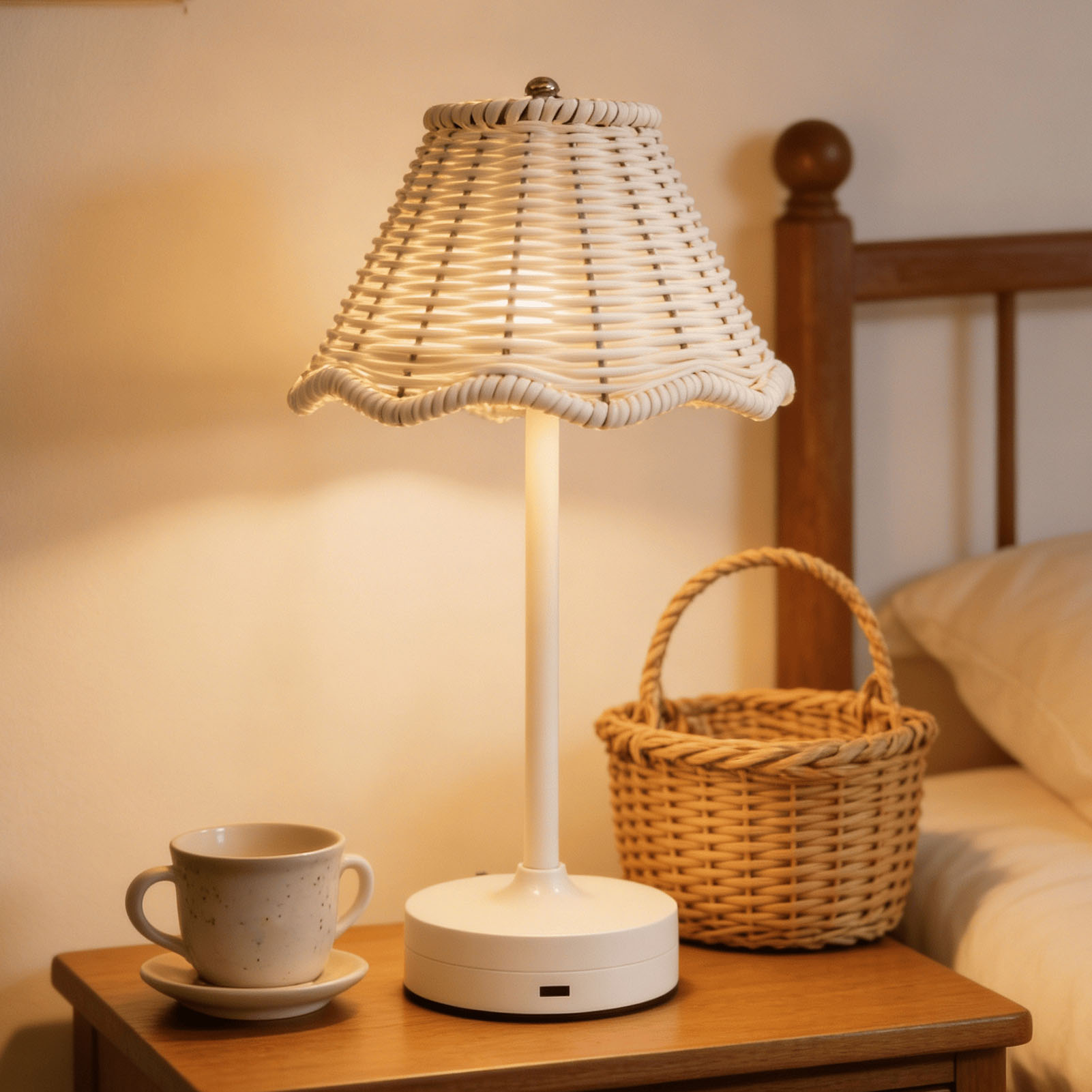LED Vintage Rattan Table Lamp  - Outdoor Furniture Rh ulasan dan harga