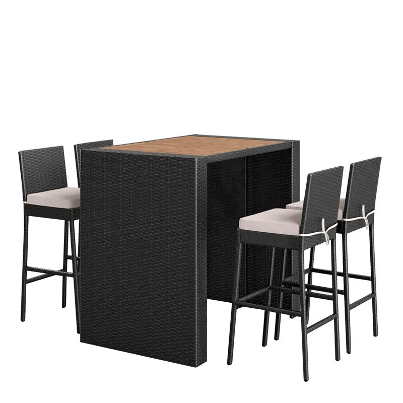 Wicker Rattan Bar Table and Ch - Rattan Lounge Set ulasan dan harga