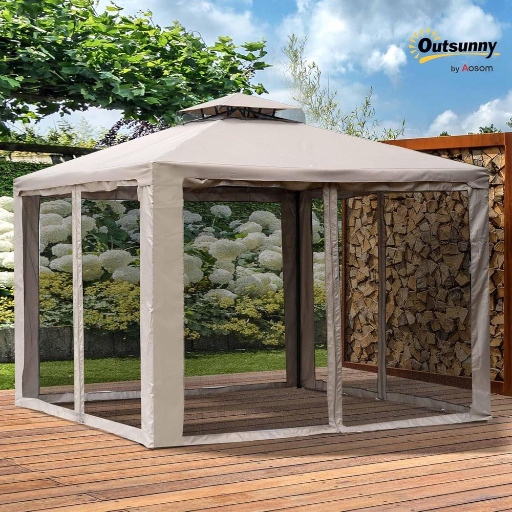 9.6' x 9.6' Patio Gazebo, Outd - Outdoor Furniture Gazebo ulasan dan harga