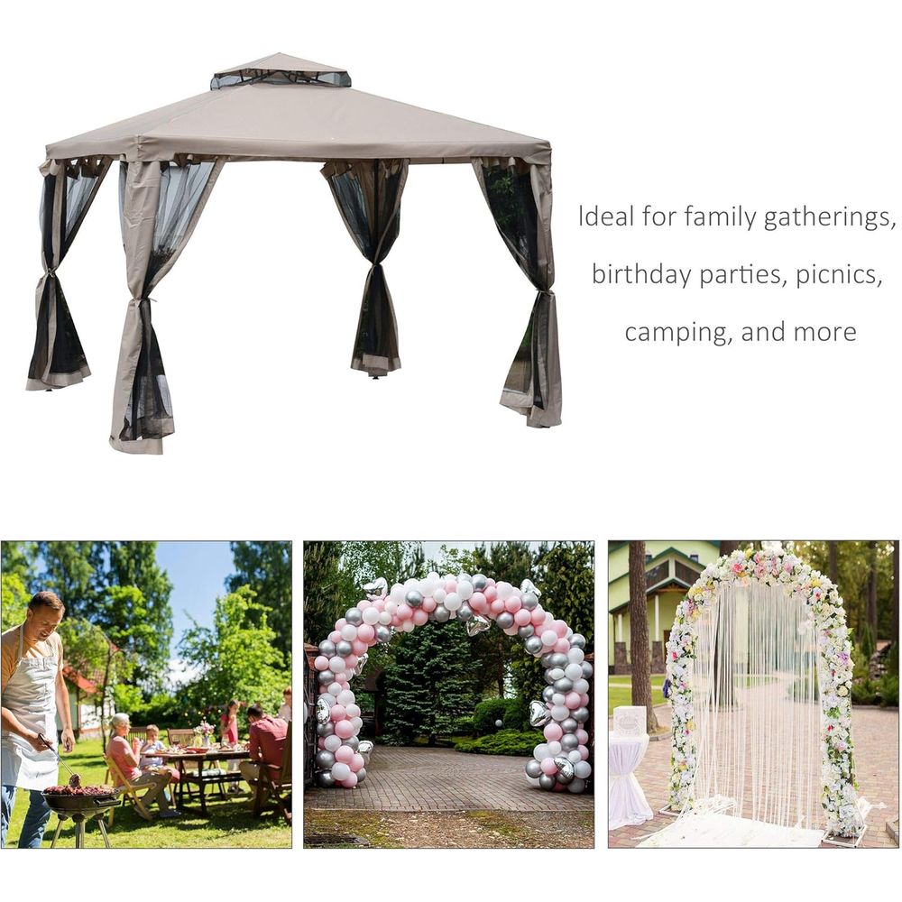 9.6' x 9.6' Patio Gazebo, Outd - Outdoor Furniture Gazebo ulasan dan harga