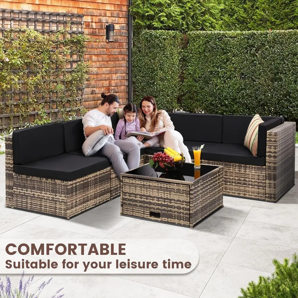 8-Piece Outdoor Wicker Section - Outdoor Furniture With Storage For Cushions ulasan dan harga