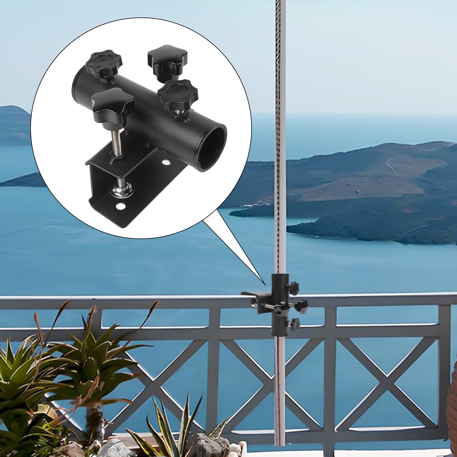 Balcony Umbrella Holder Clamp  - Outdoor Furniture Sunbrella ulasan dan harga