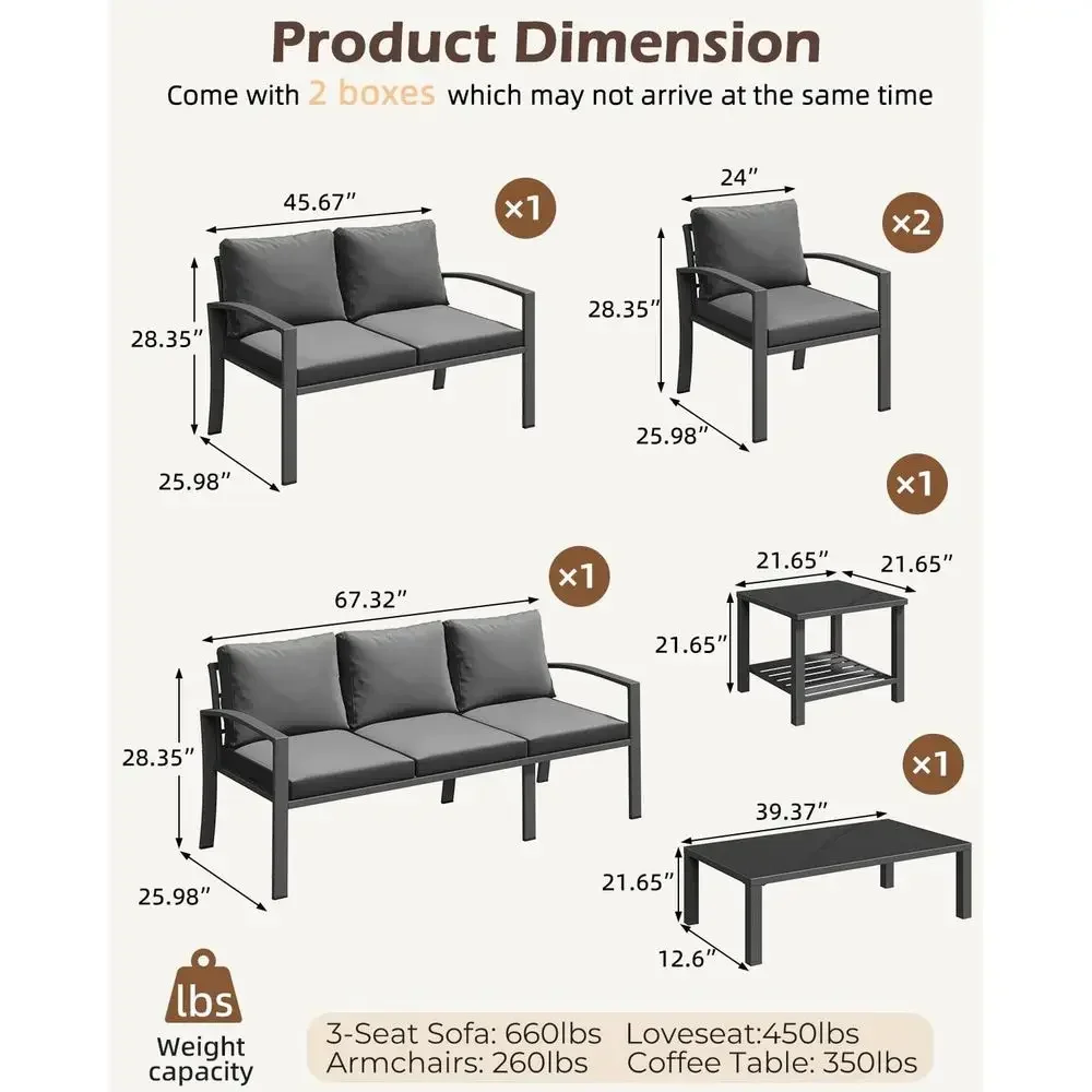 6-Piece Outdoor Patio Furnitur - Outdoor Furniture Grey ulasan dan harga