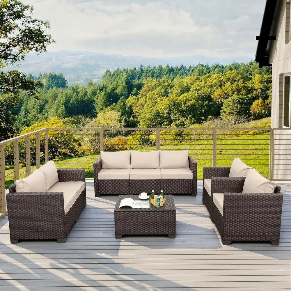 5-Piece Patio Furniture Set wi - Outdoor Furniture With Storage For Cushions ulasan dan harga