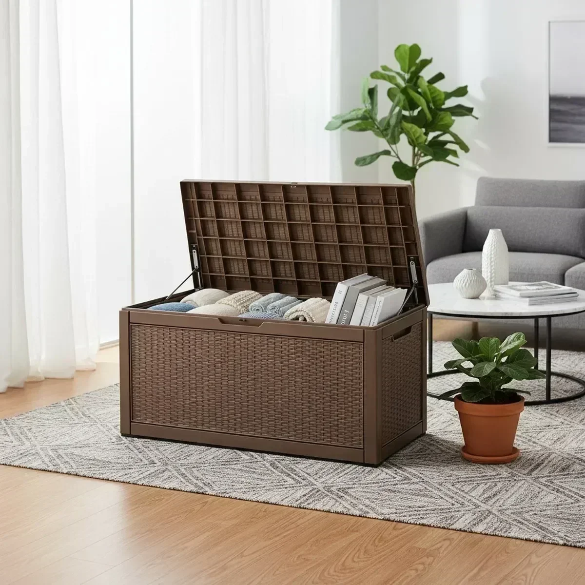Large Outdoor Storage Bench Wa - Outdoor Furniture Grey ulasan dan harga