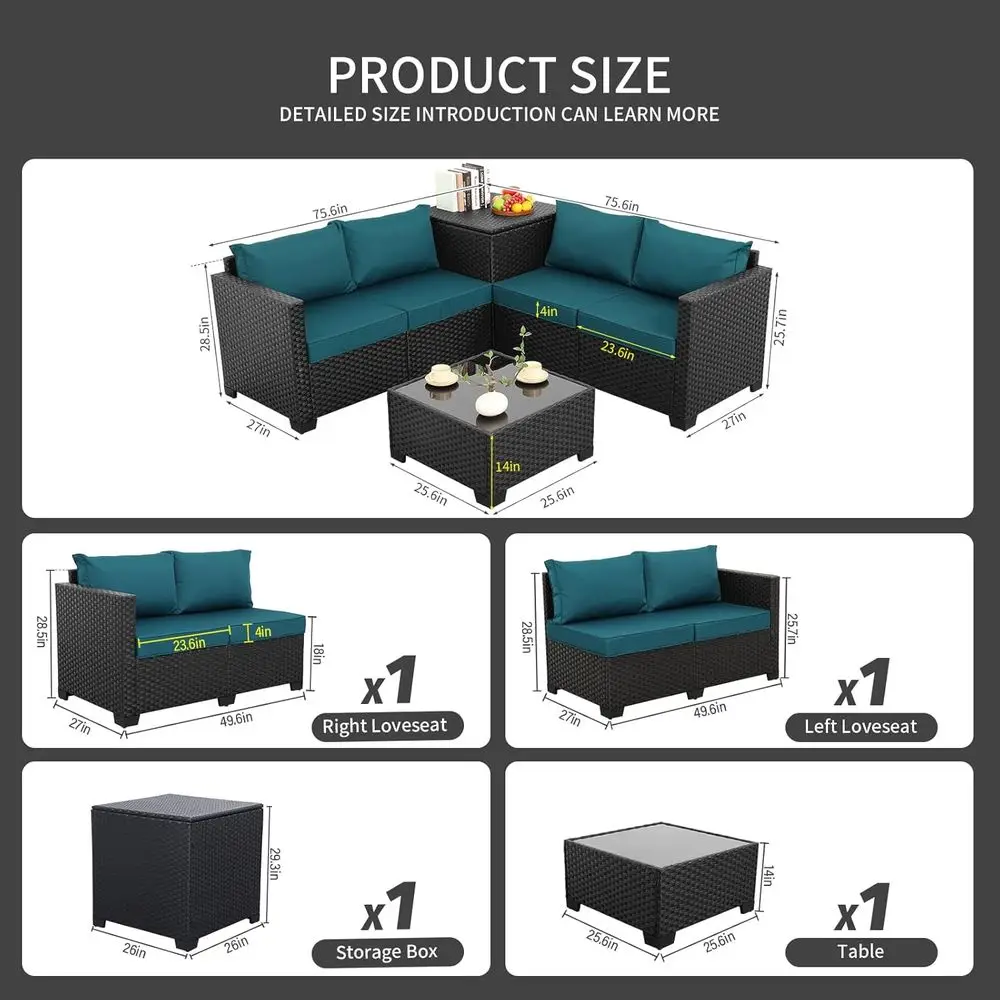 4-Piece Outdoor Patio Furnitur - Outdoor Furniture With Storage For Cushions ulasan dan harga