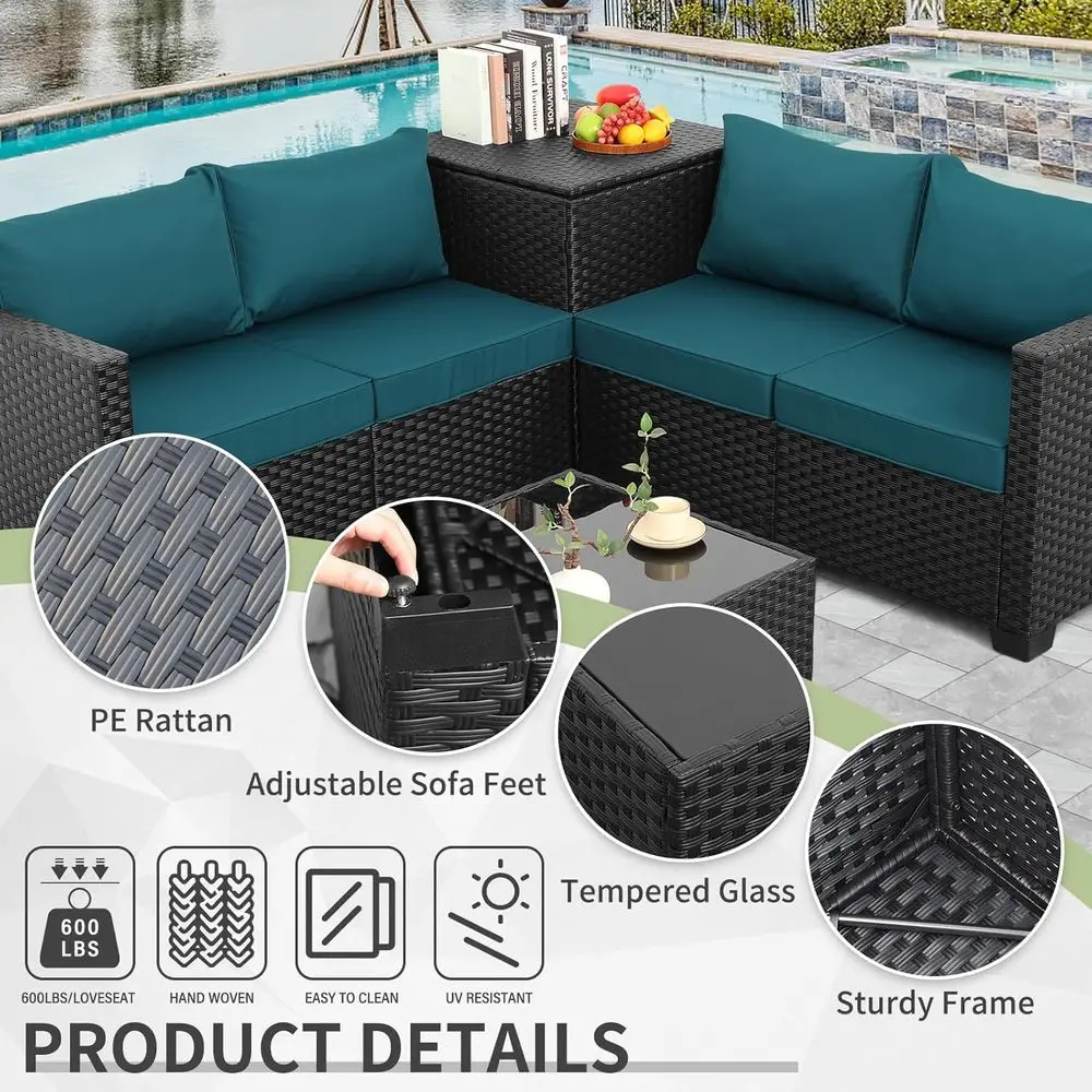 4-Piece Outdoor Patio Furnitur - Outdoor Furniture With Storage For Cushions ulasan dan harga