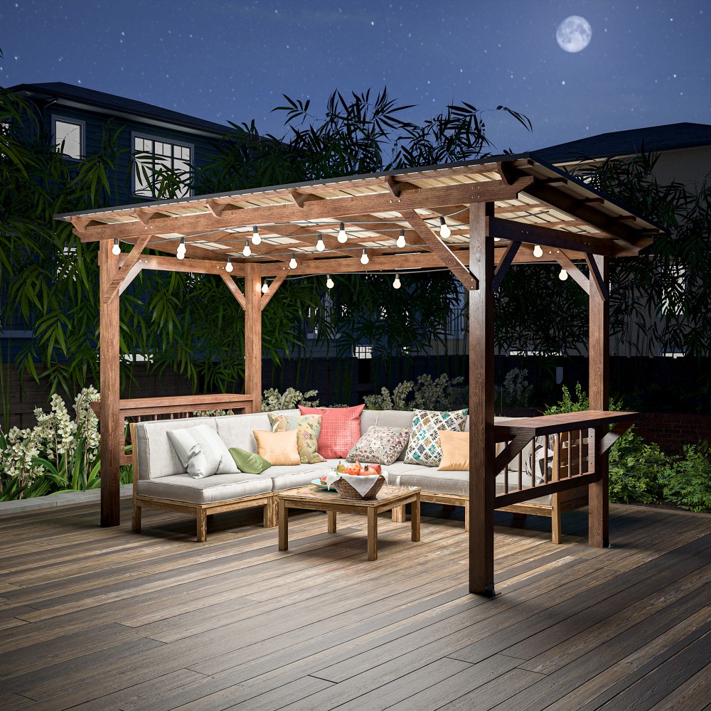 ！@13' X 6.5' Modern Wooden Per - Outdoor Furniture Gazebo ulasan dan harga
