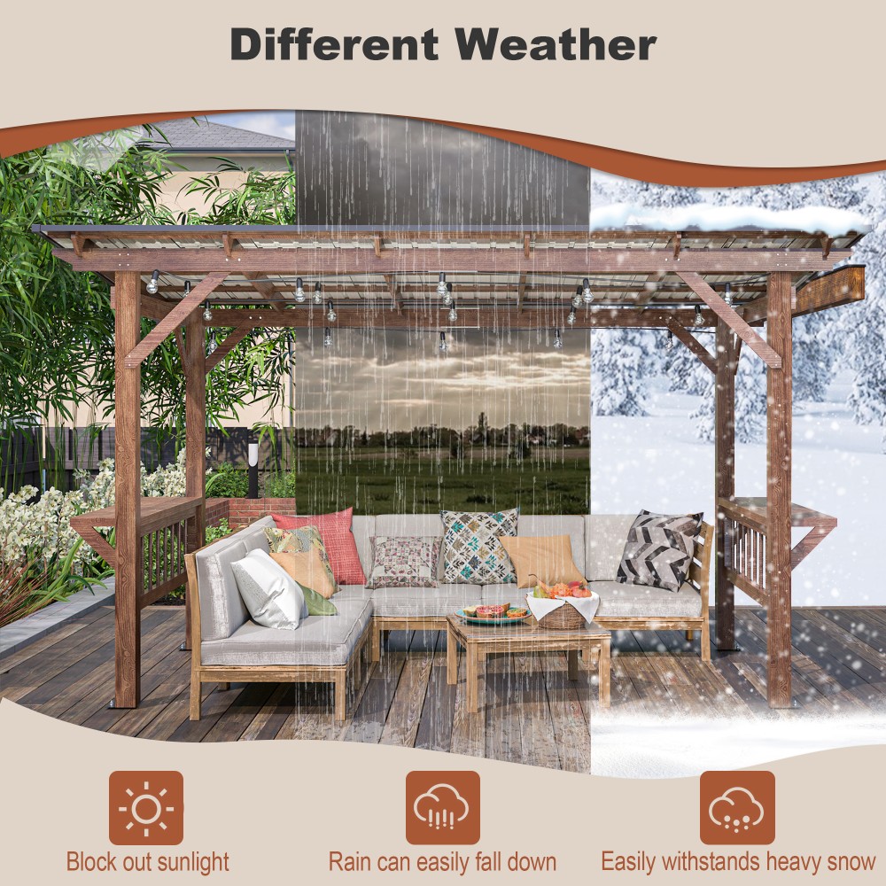 ！@13' X 6.5' Modern Wooden Per - Outdoor Furniture Gazebo ulasan dan harga