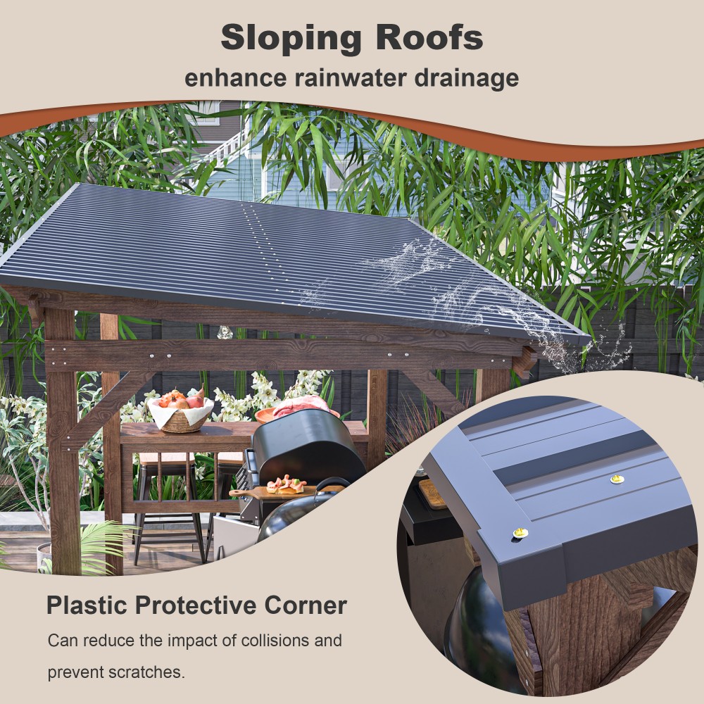 ！@13' X 6.5' Modern Wooden Per - Outdoor Furniture Gazebo ulasan dan harga