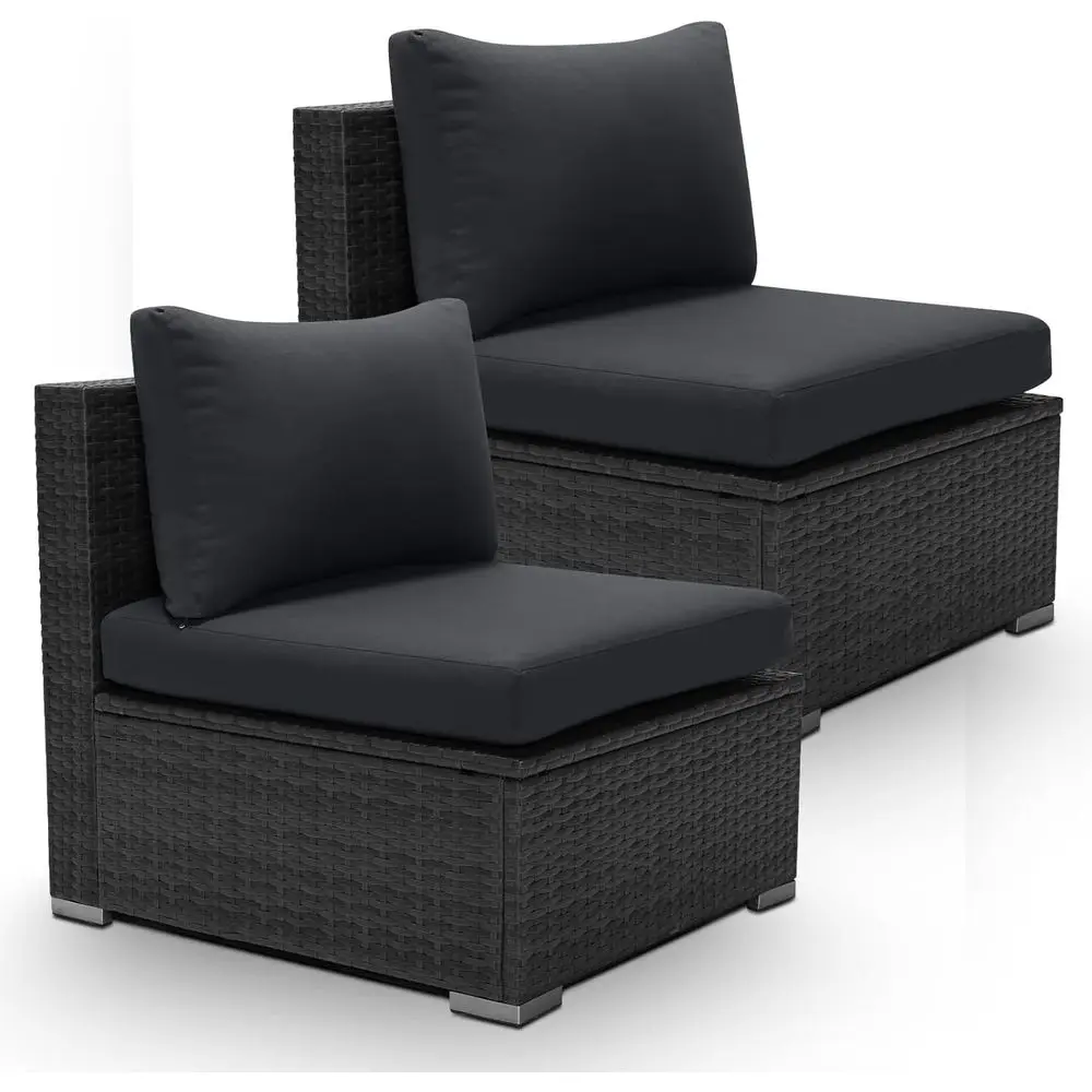 2-Piece Rattan Patio Furniture - Outdoor Furniture Grey ulasan dan harga