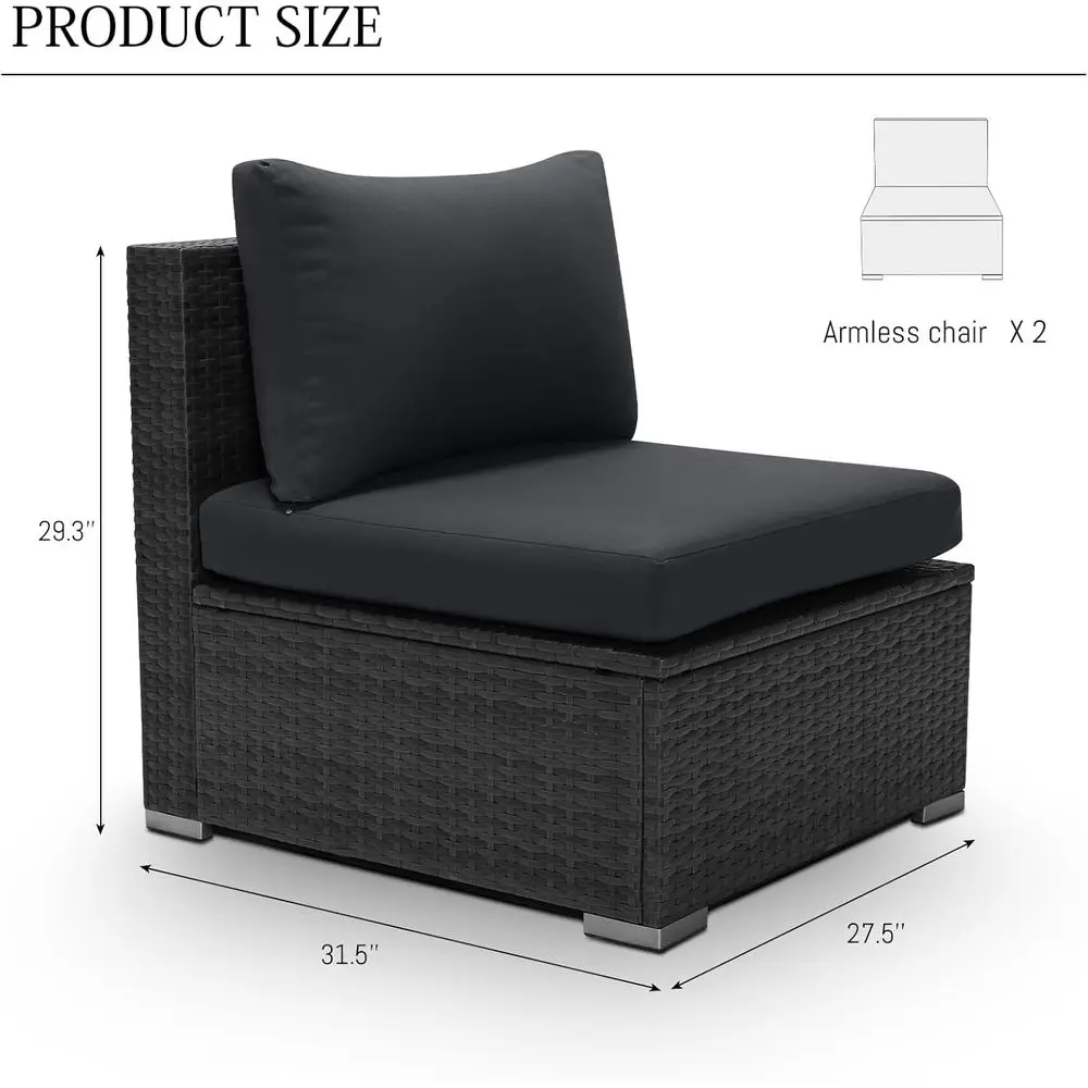 2-Piece Rattan Patio Furniture - Outdoor Furniture Grey ulasan dan harga