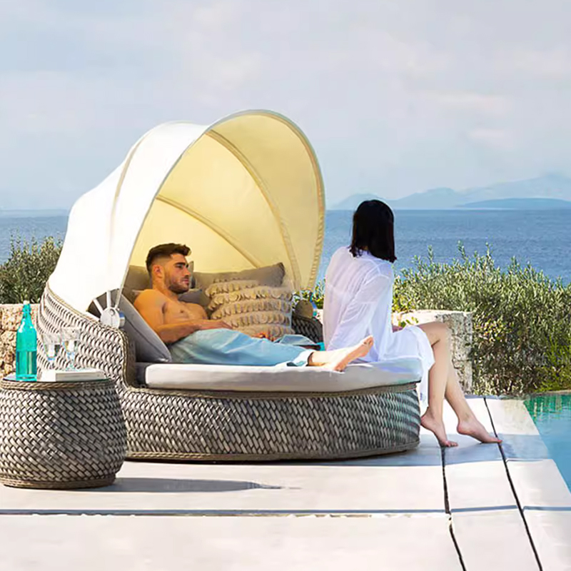 Wood Nordic Garden Furniture S - Rattan Lounge Set ulasan dan harga