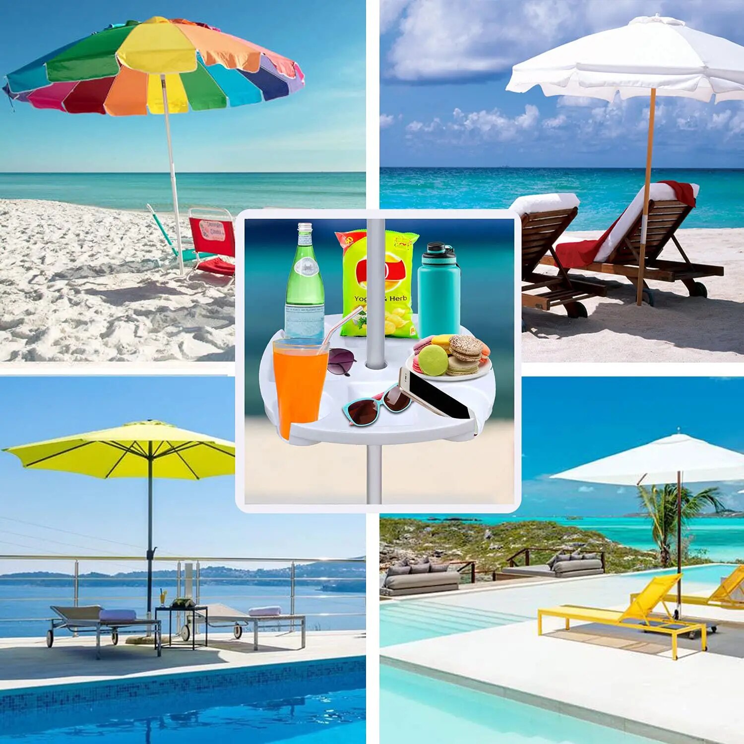 CYBeach Umbrella Tray, with 4  - Outdoor Furniture Sunbrella ulasan dan harga