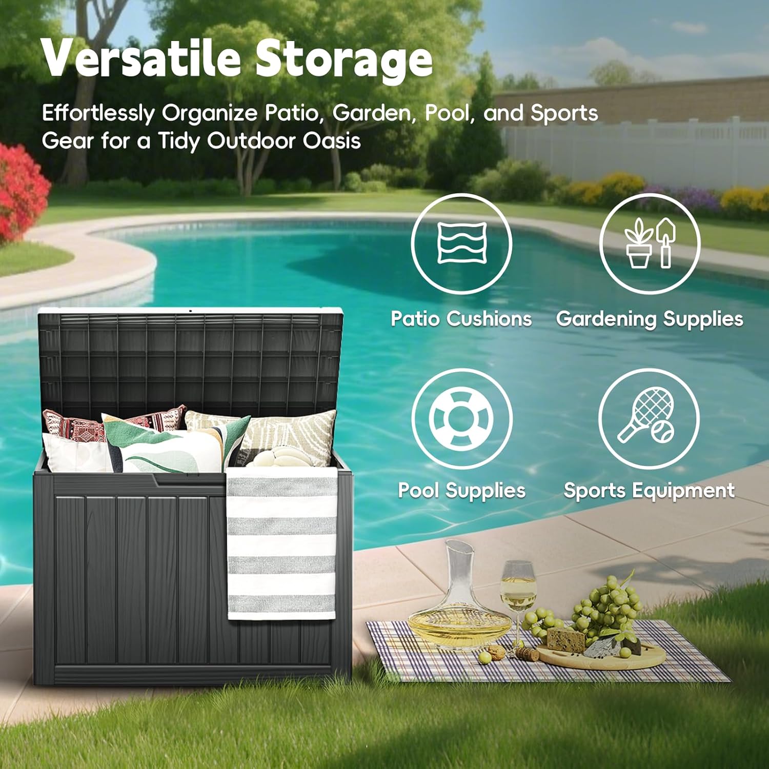 Outdoor Storage Box, for Packa - Outdoor Furniture With Storage For Cushions ulasan dan harga