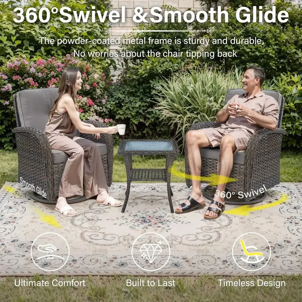 2-Piece Outdoor Swivel Rocking - Outdoor Furniture Grey ulasan dan harga